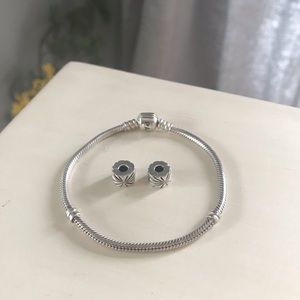 Pandora Bracelet 7.5” And Two Spacers